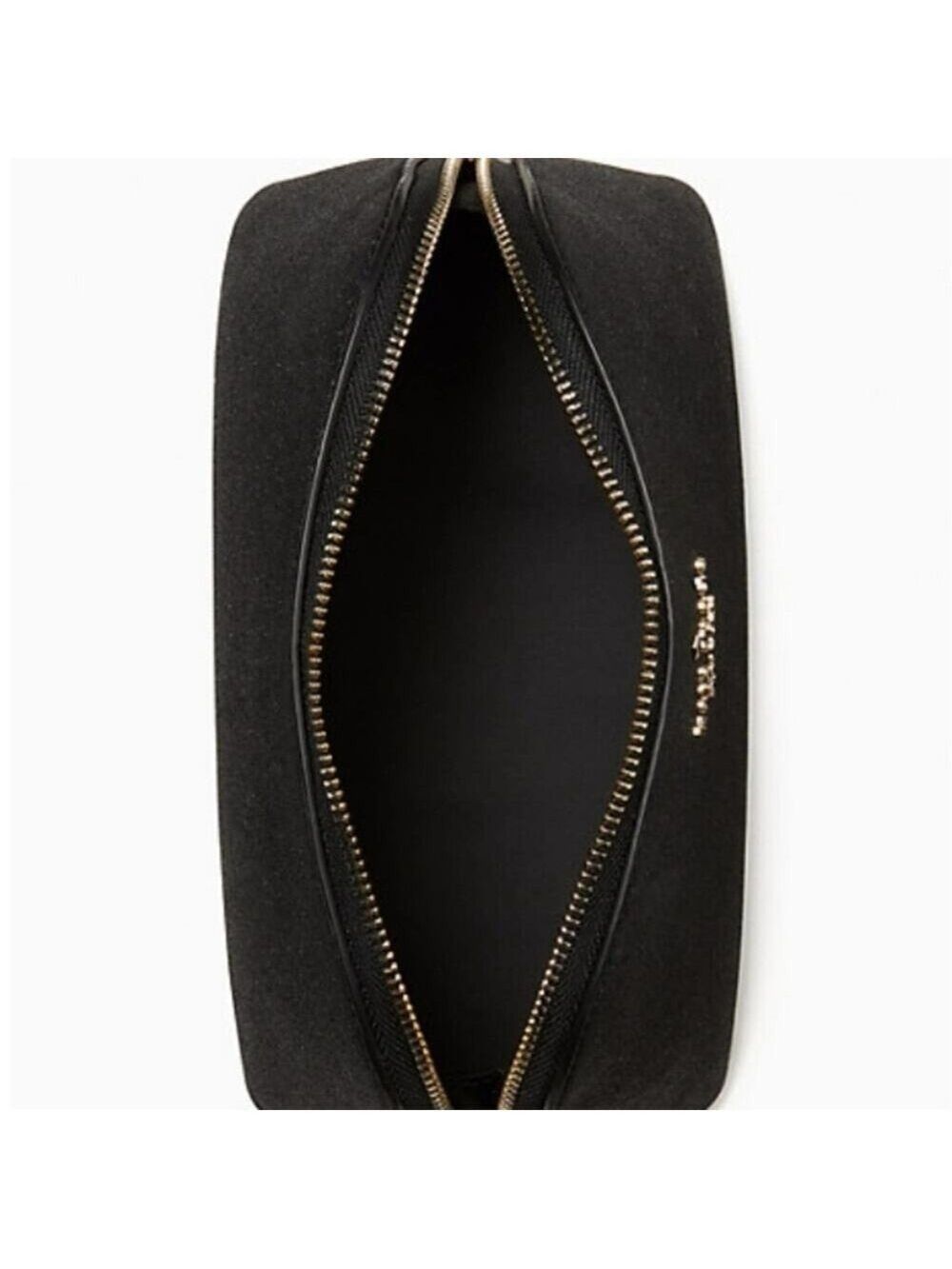 KATE SPADE COSMETIC CASE BLACK SHIMMY GLITTER NEW! - Picture 2 of 6